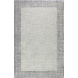 Venezia Collection Geometric Transitional 100 Percent Wool Hand Tufted Area Rug Ivory & Silver - 8 ft. 6 in. x 11 ft. 6 in.