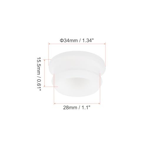 Image of Snap in Locking Hole Plugs Rubber Panel Seal Cover Drilled Silicone Caps, [for Kitchen Rubber, Waterproof Sealing Plugs] - 28mm /1.1in /White /2Pcs