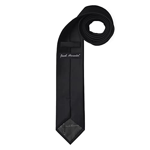 Image of Jacob Alexander Men's Slim Width 2.75 inch Solid Color Tie