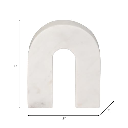 Decoración de mármol Horseshoe para mesa blanca, 5 x 2 x 6 pulg miniatura 5