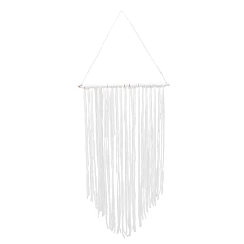 Organizador para Lazos de Pelo, 56x30cm, Madera y Tela, Estilo Bohemio con Flecos Largos - Decoración para Pared, Almacenaje de Accesorios para Niñas