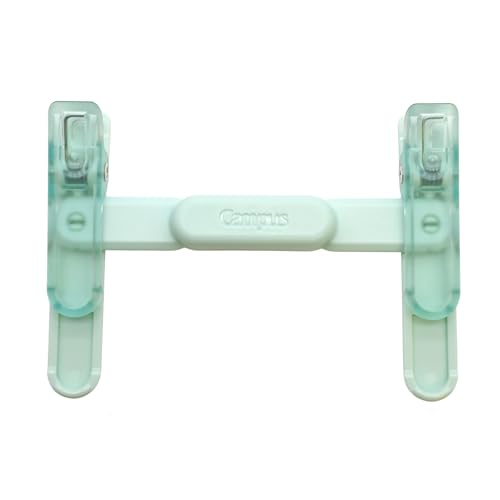 KOKUYO Campus Book Clip Portable Pen-Style Holder for Thick Textbooks Independent Dual Clips Semi-Transparent Design to See Text - Green