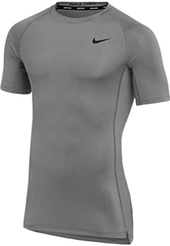 Nike Mens Pro Fitted Short Sleeve Training Tee (Large, Grey)
