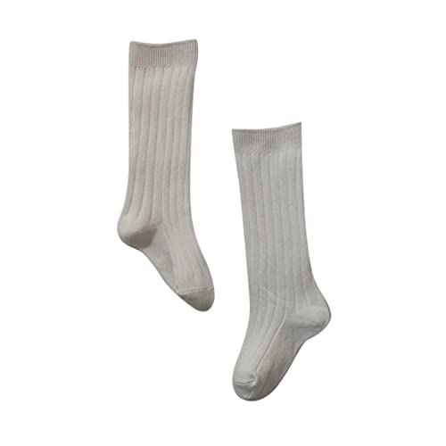 RNTOP Baby Toddler Kids Mid Calf Socks Girl Boy Socks Infant Non Slip Floor Socks Children Fashion Casual Socks (White, M)