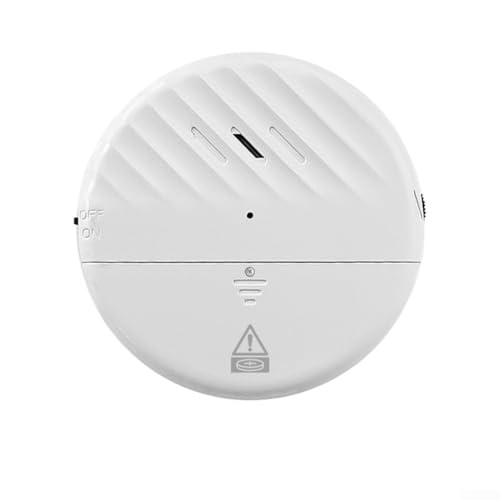 Hasaller Alarme de vibration pour porte fenêtre - 125 dB - Détecteur de bris de verre fin avec sensibilité réglable - Indicateur lumineux LED pour la sécurité de la maison et du bureau (blanc)
