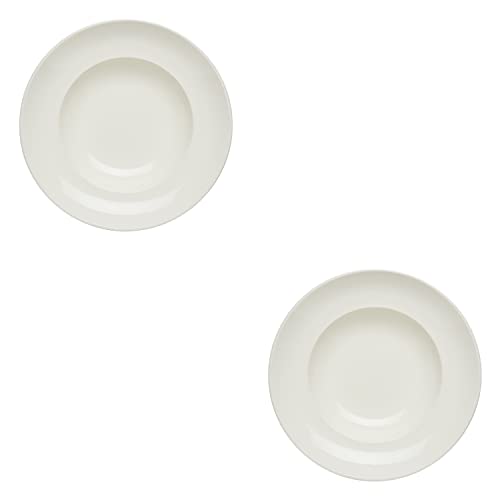 KHG 2er Set Pastateller, extra groß mit 30cm Durchmesser in weiß, perfekt für Gastro und Zuhause, hochwertiges Porzellan, Suppenteller, Salatteller, Spühlmaschinengeeignet