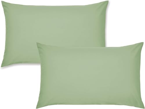 Image of Travel Pillow Case 12x18 Size Pack of 2 Pieces 100% Egyptian Cotton Zipper Closure 500 Thread Count Toddler Pillowcase Sage Green