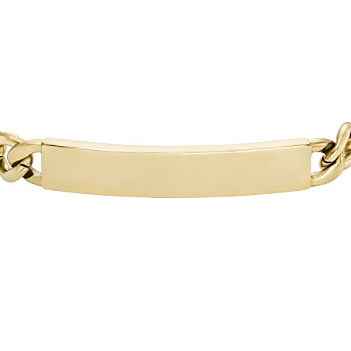 Fossil Men's Stainless Steel Gold Id Chain Bracelet, Color: Gold (Model: Jf04465710) #TOP1