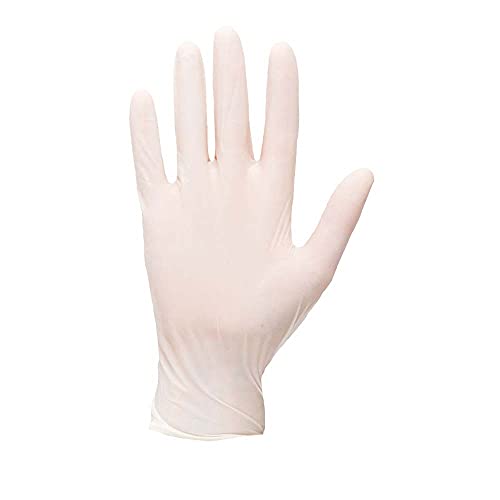 Gants latex Portwest blanc taille L examen jetable non poudré A915