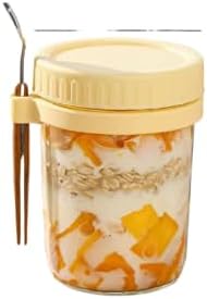Generic 3 piece glass jar with lid (yellow)
