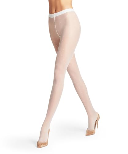 FALKE Women's Dot Tights, Ultra Sheer 15 Denier, Dot Pattern, Stockings for Women, White (White 2209), M, 1 Pair