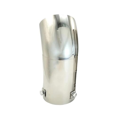 Silencieux d'échappement universel 76mm en inox argent pour tube arrière auto
