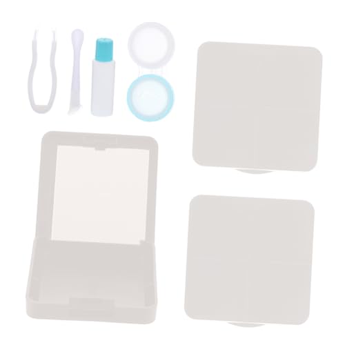 Mipcase 3 Ensembles Boîte à Lentilles Blanches pour Halloween Étui De Voyage Portable pour Lentilles De Contact Kit