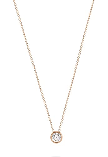 Esprit Damen-Kette 925er Silber 1 Zirkonia One Size, Roségold 32022936