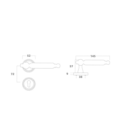 Manija de puerta dorada de 45MM*58MM ideal para interiores modernos 5