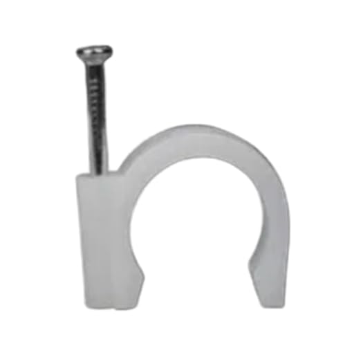 Abrazadera de tubo PVC blanca de 16mm para organizar cables en pared, pack de 48 piezas de nailon 2