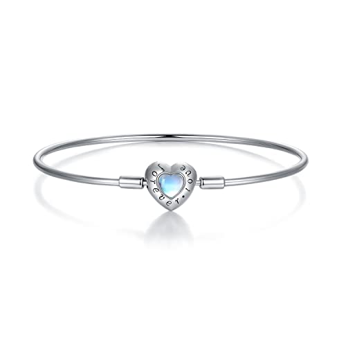 Bracelet en cristal de pierre de guérison et fermoir cœur pour femmes