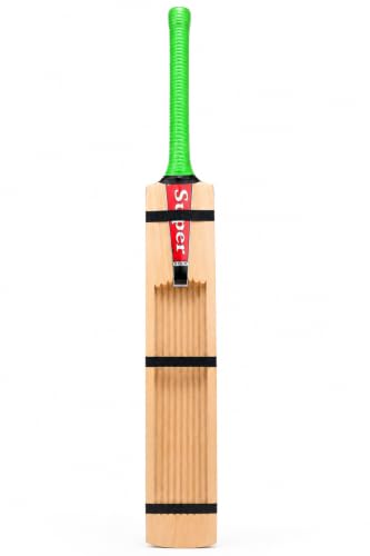 Image of Super Strock Green Popular Willow Cricket Bat Full Size Play for Plastic Ball,Tennis Ball, Rubber Bal (GREEN-01)