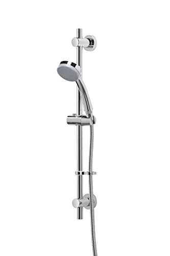 Croydex Presion Chrome Shower Riser Rail Kit, 68cm Riser Rail, Pressure Boosting Shower Head - Image 2