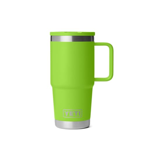 Image of YETI Rambler 20 oz Travel Mug with Flip Straw Lid - Stainless Steel, Vacuum Insulated, Leakproof, Cup Holder Friendly, Venom
