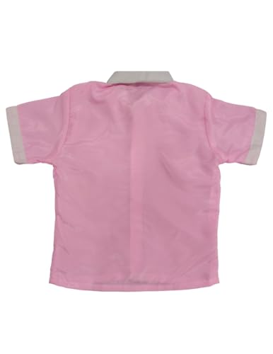 Image of BookMyCostume Boy Dangri Style Costume Set | Pink Shirt with Denim Dangri Style Shorts & Colorful Tie | Fancy Dress Costume for Role Play | Boys | 8-10 Years