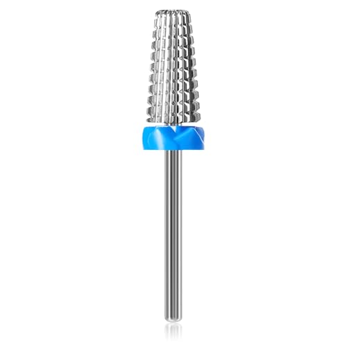 5 In 1 Nail Drill Bits Cuticle Nail Bit, 3/32"Professional Cuticle Nail Drill Bits Carbide Tungsten 2 Way Rotate Electric Nail Drill Tungsten Steel Bits Manicure Pedicure for Acrylic Nails