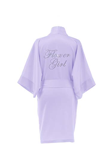 AW Children's Silk Stain Pure Wedding Kimono Robes Dressing Gown for Flower Girls Lilac //ZS1604CPP04A//