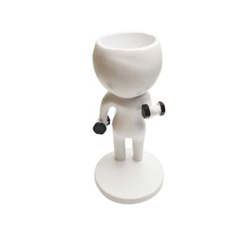 Mqnnfc Pots de Fleurs Sportifs Uniques, Jolis Pots de Plantes for Tapis de Course, Pots créatifs for Plantes Grasses en Forme d'homme avec haltère, Pot de Fleurs en Forme d'homme d'exercice(C)