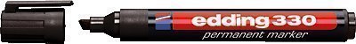 Edding 330 Permanent Marker Chisel Tip 1-5mm Black Ref 330-001 [Pack 10] by Edding