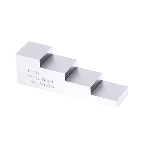 Bloque de calibración de cuña de 4 pasos, rango 0.250" a 1.000", acero inoxidable 304, mecanizado de precisión para medidor ultrasónico de espesor (inspección NDT) miniatura 4
