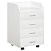 Vinsetto Cajonera de Oficina Mueble Auxiliar para Archivos con 4 Cajones Encimera Superior de Almacenaje 4 Ruedas y 2 Frenos para Estudio Despacho 40x36x65 cm Blanco