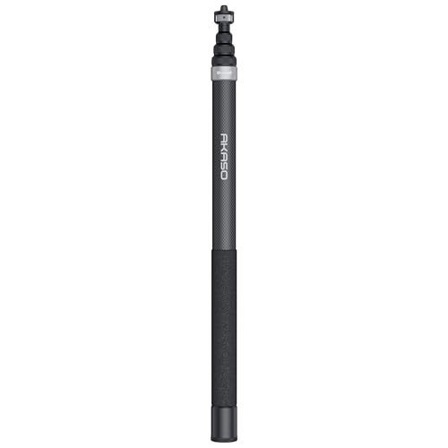 AKASO Perche à Selfie Invisible 3M en Fibre de Carbone pour Caméras Sport AKASO 360, Insta360 One X2, X3, X4, X5, DJI Osmo 360 et Autres Caméras d'action