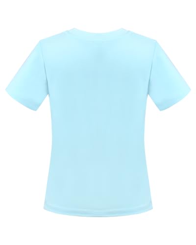 Image of Sunny Fashion Girls T-Shirt Crop Top Brown Lettuce Trim Ribbed Knit Button Casual