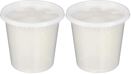EDI [24 OZ, 25 Sets Plastic Deli Food Storage Containers with Airtight Lids | Microwave-, Freezer-, Dishwasher-Safe | BPA Free | Heavy-Duty | Meal Prep | Leakproof | Recyclable (Pack of 2)