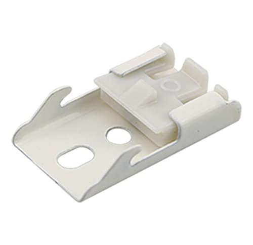 MEETOOT 12pcs Curtain Track Mounting Bracket White Ceiling Mount Brackets 10mm for Straight or Curved Curtain Track