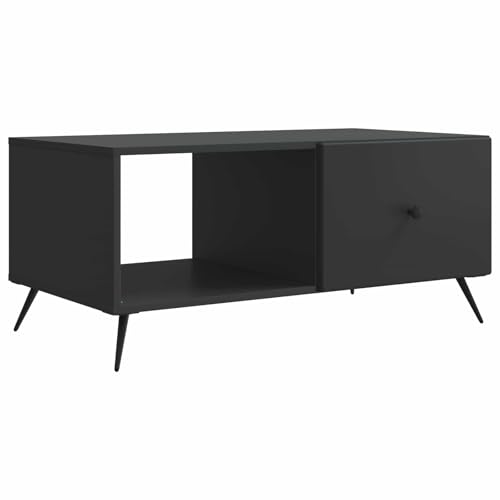 Table basse noire en bois 90cm table d'appoint salon vintage - 2