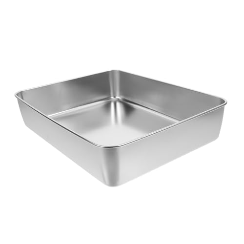 Cabilock Rectangle Baking Tray Stainless Steel Multi-functional Baking Mold for Bread Cake and Food Serving Easy to Non-stick Design