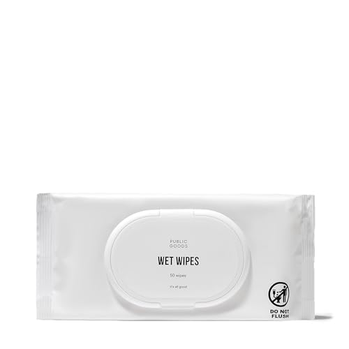 Public Goods Bamboo Wet Wipes | Biodegradable Baby Wipes for Sensitive Skin | Alcohol-Free Hand and Face Wipes | Infused with Aloe | Hypoallergenic & Paraben Free | Resealable Travel Packs