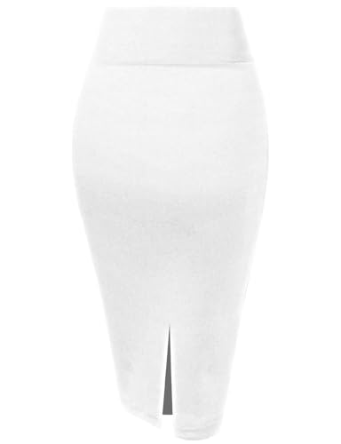 Image of Hybrid & Company Womens Pencil Skirt Premium Nylon Ponte Stretch Office Made in The USA Below Knee