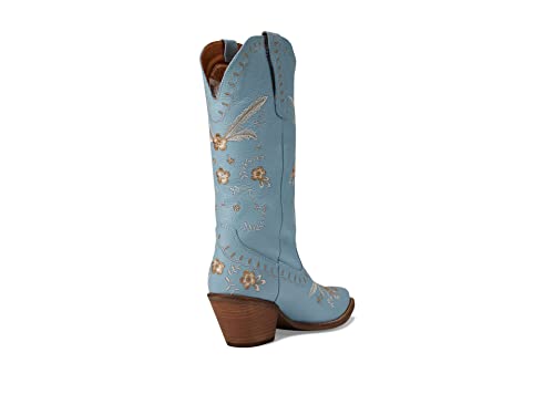 Image of Dingo Womens Full Bloom Floral Round Toe Casual Boots Knee High Mid Heel 2-3 inch