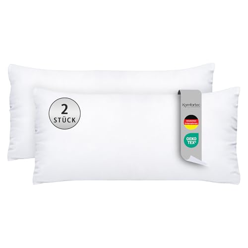 Komfortec Kopfkissen 40x80 cm 2er Set, Oeko-TEX Zertifiziert Kissen mit 800g Kissenfüllung, Allergiker geeignet, Waschbar