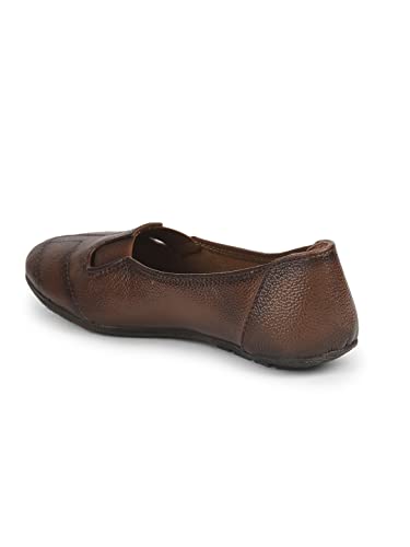 Image of Liberty Healers TLO-04 Casual Slip-On Ballerina Shoes for Women - Cherry & Tan | Comfortable Insole | Lightweight Durable and Cushioned Footbed | Leather Insole Shock Absorption