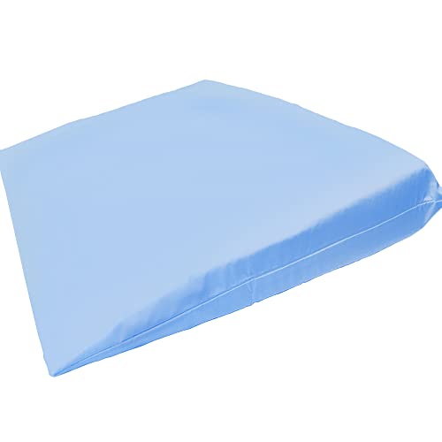 新日本通販EX 日本製 まくら 43×63cm (本体 約40×58×10cm) S-1 ななめ枕 寝やすい 低めの枕 三角枕 傾斜枕 洗える枕 (6 接触冷感/ブルー)