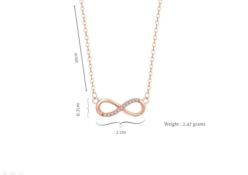 Image of Nilu's Collection Infinity Pendant Necklace with American Diamond Stones For Women| Lightweight | Anti-Tarnish | Anti- Tarnish | Office Wear