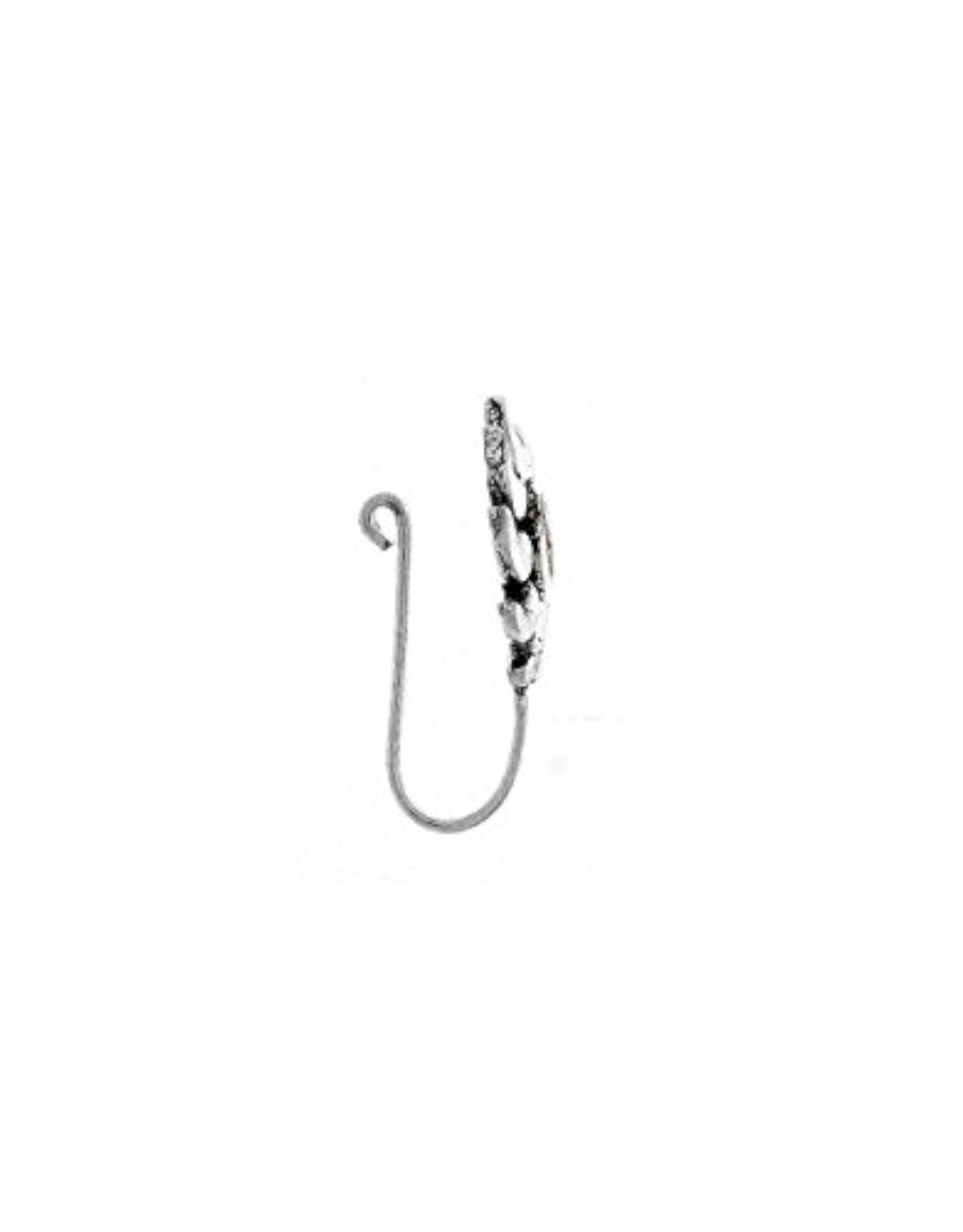Women's Silver Oxidized Nose Pin, Elegant Design