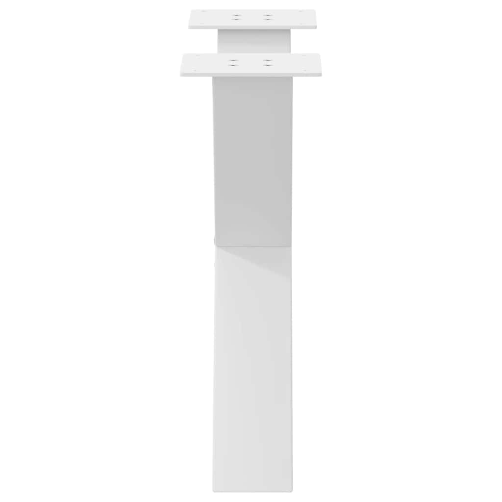 Gambe per tavolino a forma di X, 2 pezzi, bianco, 50 cm, acciaio