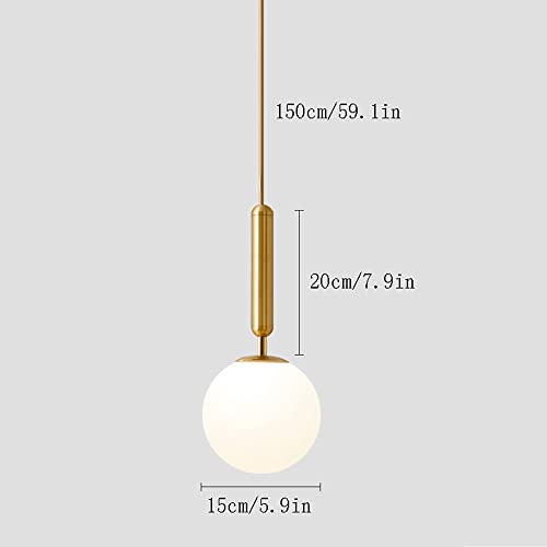 Éclairage de chevet E14 suspension sphérique dorée gain de place - 8