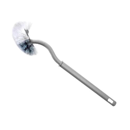 Ipetboom 2 Piezas Escobilla WC Mango Curvado y Diseño Colgante Cepillo para Baño con Cabeza Hemisférica para Limpieza Profunda Mango Antideslizante y Secado Rápido Color Gris