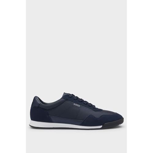 Image of BOSS Men's Titanium SL sdtxny Trainers Made of Various Materials with Suede Details and Lacing Size