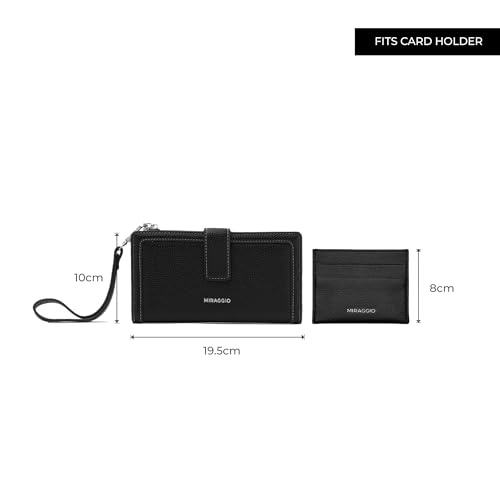 Image of Miraggio Trudie Wallet with Detachable Wristlet | One Main Compartments | 8 Card Slots | Women Wallets | Gift Items for Women (Black)